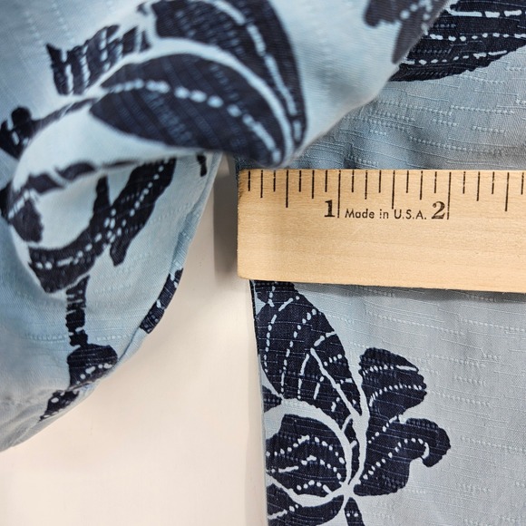 Tommy Bahama Shirt Mens Medium Silk Blue Floral Camp Hawaiian Button‎ Up AOP - Picture 11 of 13